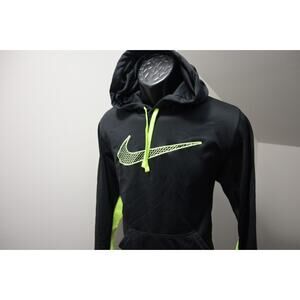 Nike Hoodie Therma Fit Black Pull Over Fleece Sweater Mens Size Small